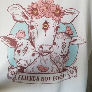 White "Friends Not Food" t-shirt